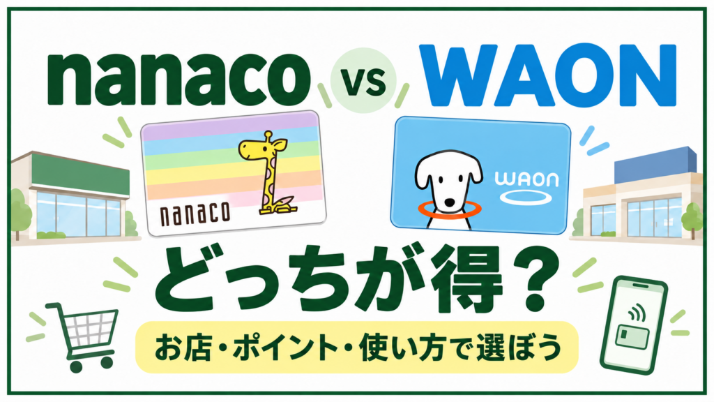 nanacoとWAONを使える店・ポイント・使い方で比較